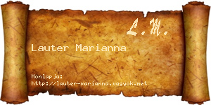 Lauter Marianna névjegykártya